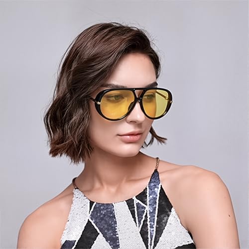 LASPOR Oversized Aviator Sunglasses for Women Vintage With Adjustable Earring Large Big Frame Ladies Shades (Black Frame/Black Lens)3