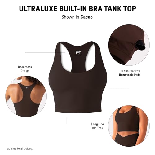 Image of YITTY Active Sports Bra Tank, Tank Top for Women with Built-in Bra, Racerback, Removable Cups, Low-Impact Yoga and Gym