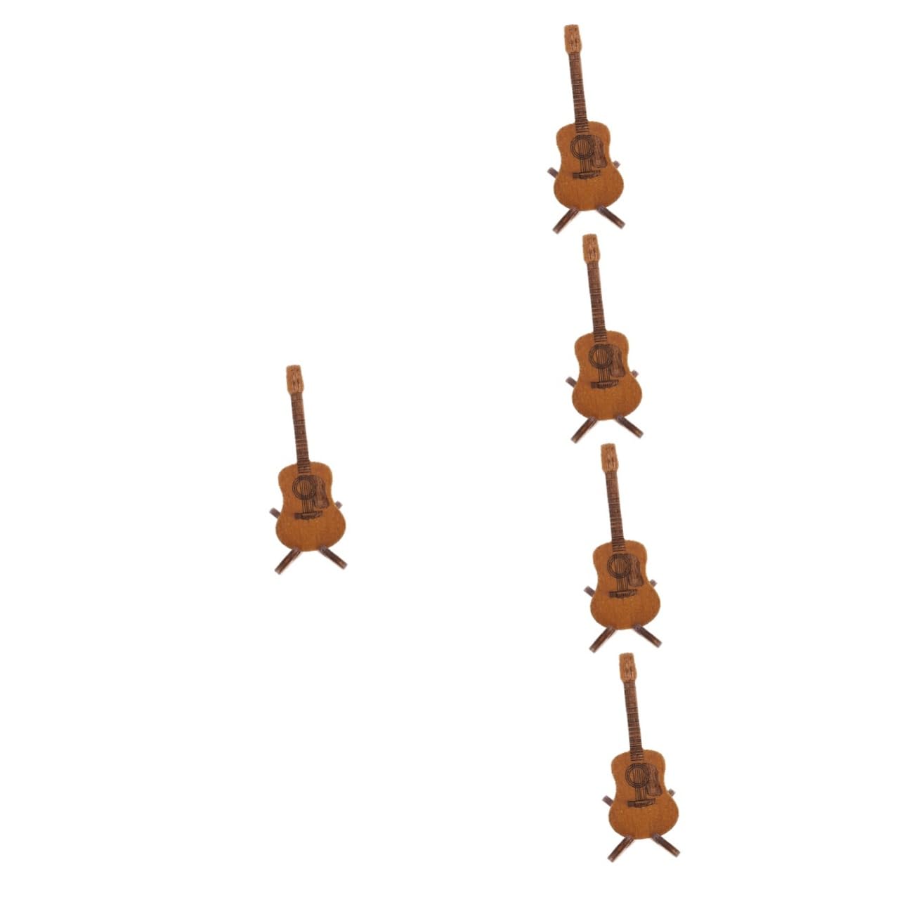 Toyvian Plektron gitarowy, walizka kapodaster, do gitary akustycznej, elektrycznej, kapodaster, różne strojenie, stojak, kostki gitarowe, Brązowy x 5 szt, aktówka