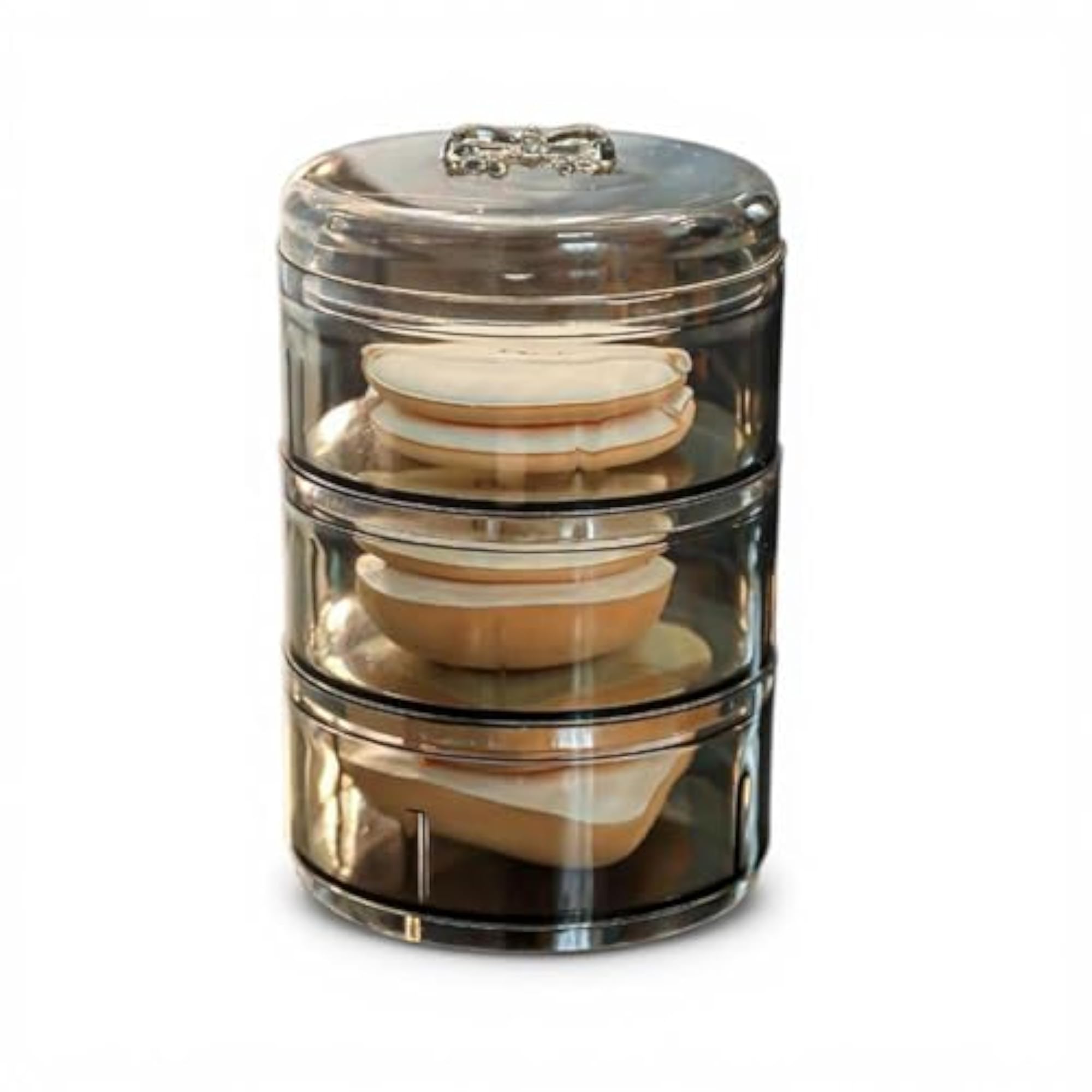 Clear Makeup Sponge Organizer, 360° Rotating Storage Box