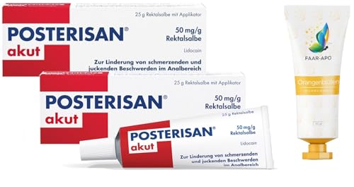 POSTERISAN akut Rektalsalbe Sparset 2 x 25 gr. inkl. einer hochwertigen Handcreme Marke Faar Apo