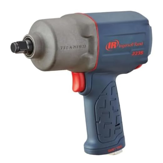 Ingersoll Rand 2235TiMAX 1/2” Drive Air Impact Wrench – Lightweight 4.6 lb Design, Powerful Torque Output Up to 1,350 ft-lbs, Titanium Hammer Case, Max Control, Gray