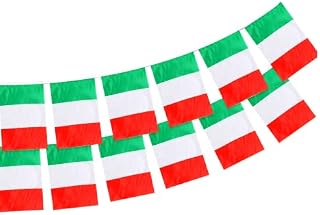 Italian Flag Bunting,Italy Full Bunting Flags,20 pennants Italian Flag Bunting Banner Garland for Street Parties, Football, Sporting Events,Celebrations,World Cup Football 2022