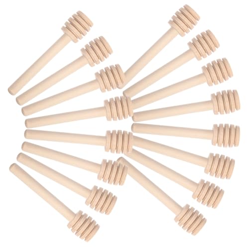 SHOWERORO Honeycomb Sticks 30pcs Wooden Honey Stirring Sticks Wood Jar Dipper Honey Jam Syrup Tea Party Favors