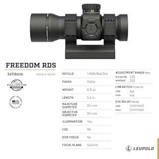 Leupold Freedom Red Dot Sight, 1.0 MOA BDC - Matte Finish w/Mount