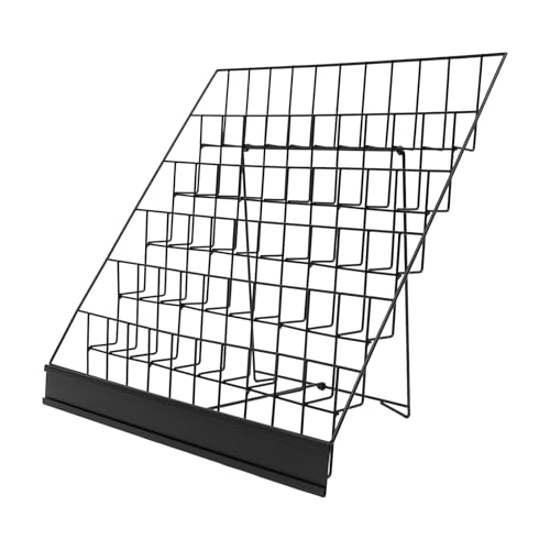 6 Tier Wire Book Display Rack Shelf, Black Book Signing Rack Tabletop Magazine Comic...