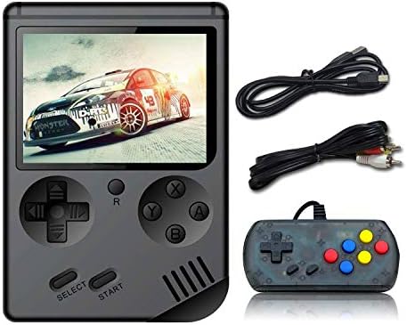 BAORUITENG Handheld Game Console , Retro FC Game Console 3 Inch Screen 500 Classic Games TV Output Game Player with 1PCS Joystick , Birthday Present for Children (Black)