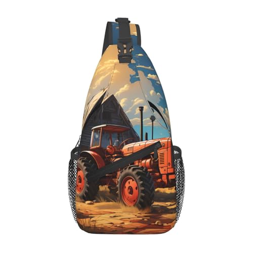 Mochila Unisex con Estampado Tractor Rojo miniatura 1