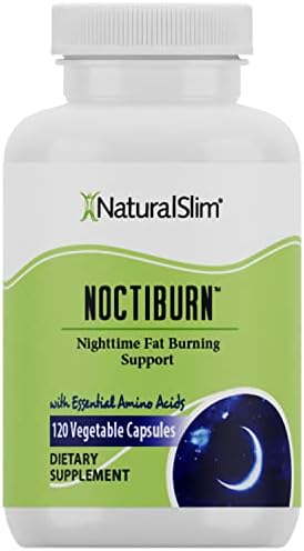NaturalSlim NoctiBurn w/Essentials Amino Acid – Night Fat Burning Support & Metabolism Support Supplements to Support Nighttime Fat Burner – 120 Vegetable Capsules