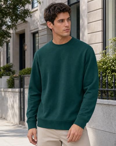 Image of Nobero Sweatshirts for Man Stylish | 280 GSM Rich Cotton Fleece Solid Regular Fit Full Sleeve Sweatshirt for Men | Stylish Casual Wear Winter Crew Neck Sweatshirt for Men