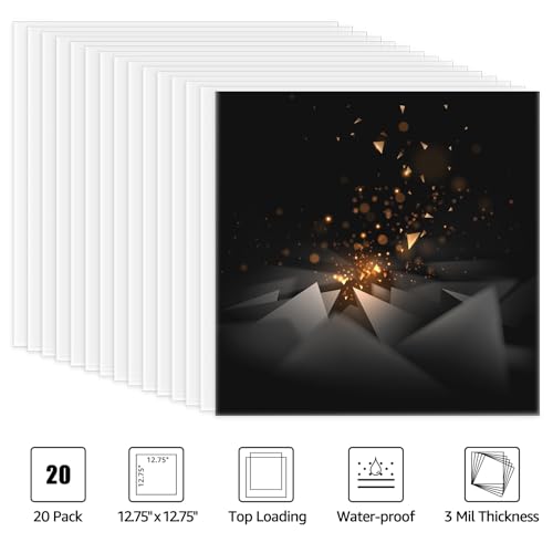 image for KTRIO 20 Pcs Upgrade Record Sleeves for Vinyl Records - Clear 3 Mil. V