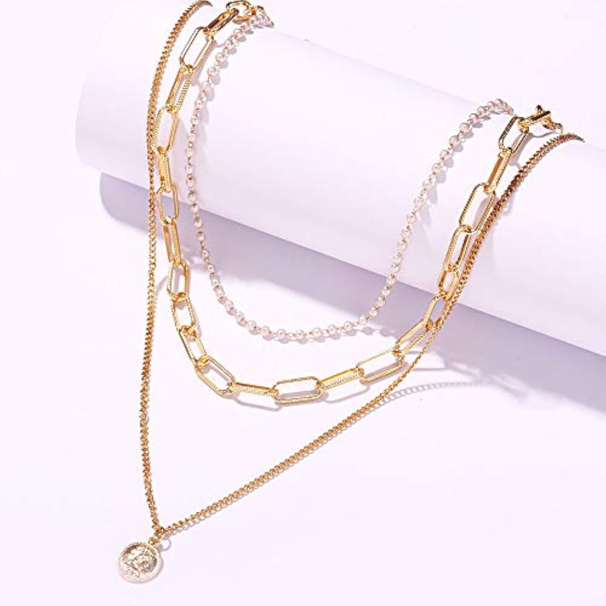 Multilayer Western CZ Neck Chain Necklace