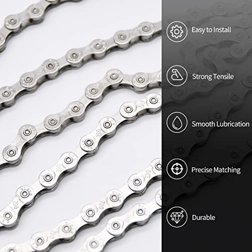 Image of Bike Chain Kit, 9 Speed Multi-Function Bike Mechanic Repair Kit, Chain Breaker and Bike Link Plier with Hook and 6 Pairs Bicycle Buckle, Reusable