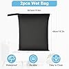 AOOSA 2PCS Wet Bags, Waterproof Travel Laundry Bag, Reusable Cloth Diaper Bags with Handle & Zipper, Washable Travel Tote Organizer Yoga Bag for Baby Items, Wet Swimsuits, Beach, Gym, Camping (Black) #1