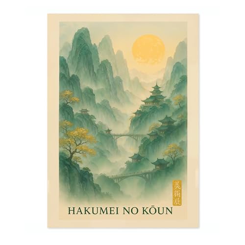Affiche Hakumei No Koun pour decoration murale salon estampe voyage Japon retro