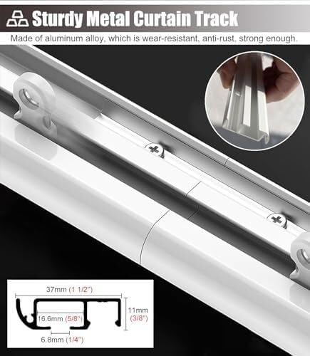 カーテンシングルトラック、アルミ製天井取り付けカーテントラックシステム、リビングルーム寝室用間仕切り天井カーテントラックレール(60