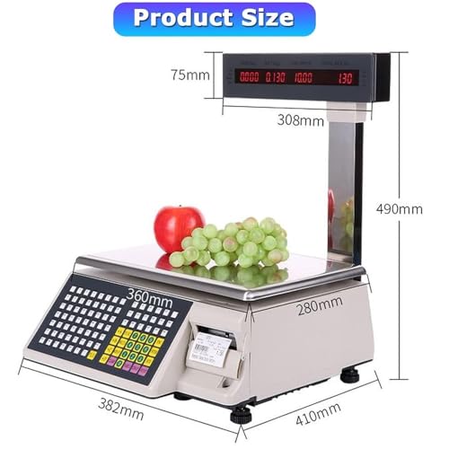 Báscula Digital con Impresora Térmica para Supermercado miniatura 2
