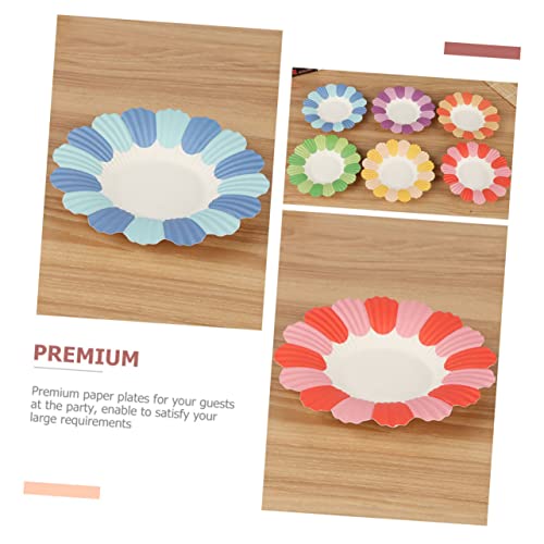 Holibanna 50 Unidades Prato De Papel Flor Pratos De Jantar De Flor De Margarida Prato De Sobremesa D