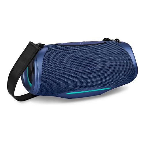 MEDION P61762 Enceinte Bluetooth Portable (Batterie, Bass Boost, Effets Lumineux RGB, Protection IPX7 et Robuste, Etanche, Powerbank intégrée, 2 x 25 W RMS)...
