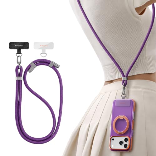 Image of TORRAS Phone Lanyard Crossbody, Adjustable Neck Strap, Deep Purple