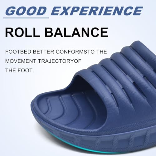 Image of KuaiLu Mens Orthotic Recovery Sandals Arch Support Slides Plantar Fasciitis