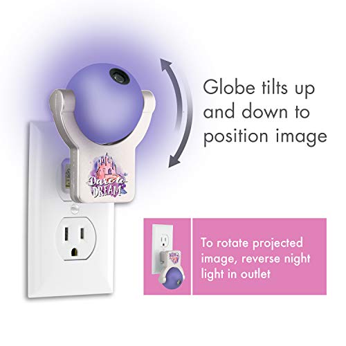 Image of Projectables Disney Princess LED Night Light Plug-in, Dusk-to-Dawn, Ariel, Belle, and Jasmine on Ceiling, Floor, or Wall, Ideal for Girls Room, Nursery, Playroom, Bathroom, Bedroom, 13230, 1-Image