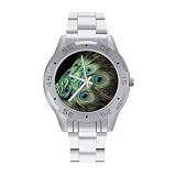 VstaDank Green Peacock Feather Watches for Mens...