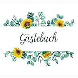  GÄSTEBUCH EUKALYPTUS: Gästebuch mit Eukalyptus Kranz - Geburtstag, Kommunion, Taufe, Babyparty, Jubiläum, Hochzeit, Konfirmation - Tischdeko
