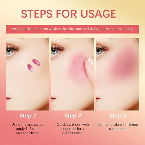 Liquid Blush Wand Makeup, Soft Face Cream Blush Cheek Tint Face Blush Stick, Long-Lasting, Waterproof (4#) #TOP7
