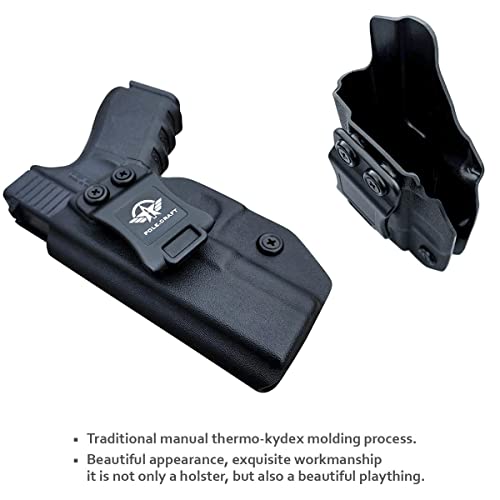 POLE.CRAFT IWB Kydex Holster Fit: Glock 19 19X 25 44 45 (Gen 1 2 3 4 5) & Glock 23 32 (Gen 3 4) - Inside Waistband Carry for G19 G19x G23 G25 G32 G44 G45 (Black, Left)