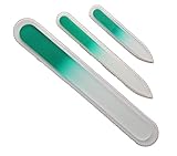 Genuine Czech, Etched, Crystal Glass, Green ,Manicure/Pedicure Files-set of 3