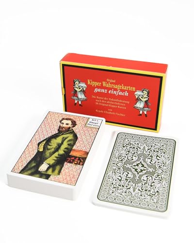 Generisch Kipper Wahrsagekarten, Original 1890 Deutsch, 42 Karten Set, 9x6 cm, Beidseitig Geprägt, mit Traditionellen Motiven