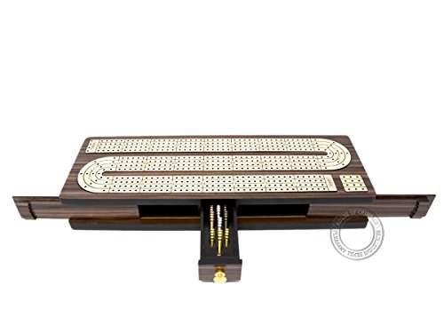 House of Cribbage tablero continuo 4 pistas madera rosa y arce miniatura 2