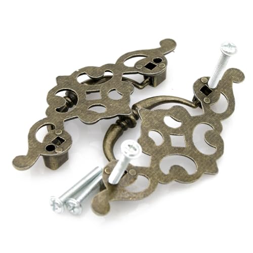 MSolid 4 PCs Vintage Antique Brass Bail Pull Handle for Wooden Drawer Cabinet Cupboard, Length 3.8-in (9.7 cm) and Height 1.6-in (4 cm) - Image 6