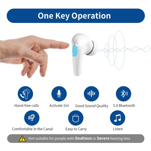 Maihear 2 In 1 Bluetooth And Rechargeable Hearing Aids With App Control For Seniors Adults, Personal Digital Hearing Amplifiers Sound Device With Earbuds Voice Enhancer Noise Cancelling 1 Pair (White), Gifts For Father And Mother #TOP3