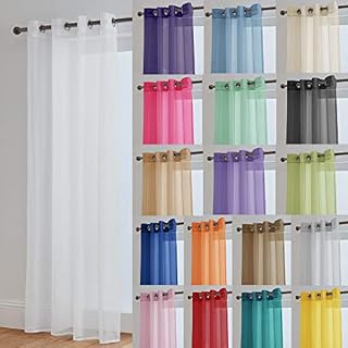 John Aird Lucy White Woven Voile Eyelet Top Curtain Panel (58" Wide x 90" Drop)