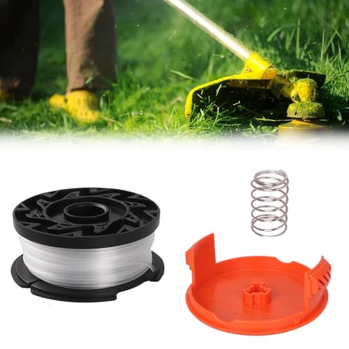 Copertura Bobina per Tagliabordi,Filo Decespugliatore,Bobina a Filo per Tagliabordi,Bobina di Ricambio per Tosaerba,Bobine Portafilo per Tagliabordi Black e Decker,Lunghezza 9,144 m,Diametro 1,65 mm
