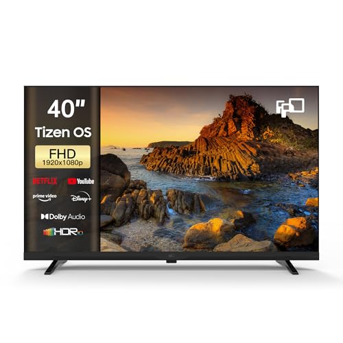 FPD 40 Inch Smart TV Tizen OS, 1080p Full HD Compatible with Samsung TV Plus, Dolby Audio, HDR 10, Gaming Hub, SmartThings, Built-in Miracast, Voice Control Flat Screen Television (AT40-P1, 2025)