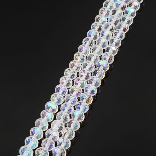 Image of 500pcs Czech Faceted Rondelle Crystal Glass Beads 6mm Bulk Crystal Clear