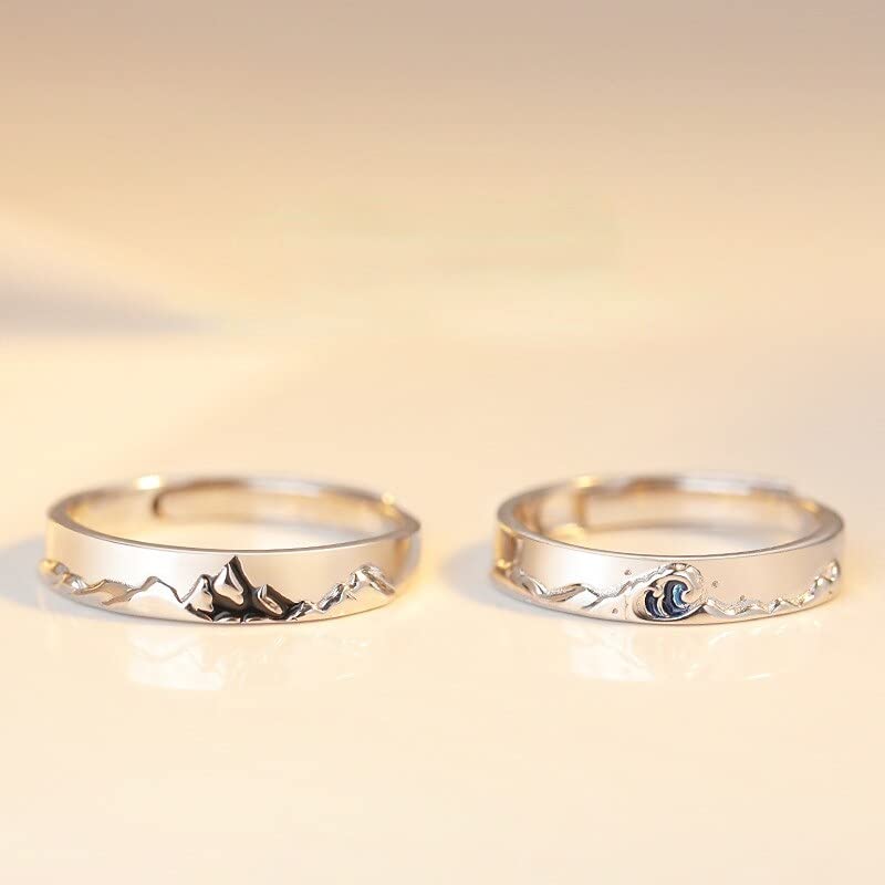 Fashion Exquisito Rings de Color Dorado para Mujeres Personalidad Simple Romántica Eternidad Anillo de Parejas Regalos de Boda Resonable, Negro, OZZKI, Blanco, Reacio