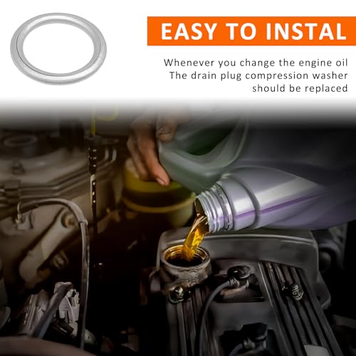 Image of 15PCS M14 Transmission Fluid and Oil Drain Plug Crush, 14mm Crush Washer Oil Drain Plug Part # PN N0138157 for Audi /Volkswagen A3 A4 S4 A5 S5 A6 S6 ALLROAD TT TTS ARTEON CC EOS GTI JETTA TAOS