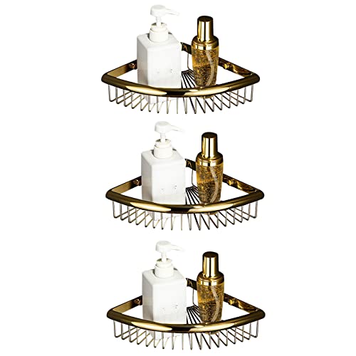YANYUESHOP Bathroom Shelf Corner Shower Caddy No Drilling Shower Caddie Stainless Steel Adhesive Wall Mounted for Bathroom Toilet