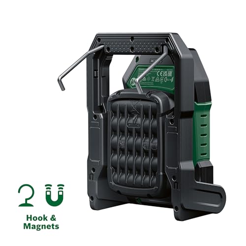 Bosch Akku- LED-Arbeitsleuchte/Baustellenlampe/mobiler Strahler UniversalWorkLight 18V-2100 (max. 2100 Lumen, 3 Helligkeitsstufen, Kopf mit 10 Klapppositionen; ohne Akku)