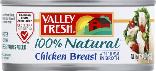 Image of Valley Fresh 100% Natural Chicken Breast with Rib Meat in Broth, 10 Ounce