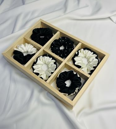 Satin Scrunchie Gift Set – Pack of 5, Stunning Product , Anti-Hair-Breakage, Hair Ties For Girls, Women, (Best Gift For Sister, Mom, Friends), Random Colours , Scrunchie for Less Hair fall Hairbands Rubber Bands.