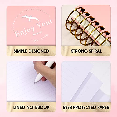 Flying Eagle Hardcover Spiral Notebook Journal 8.5 X 11 Large Spiral Notebook 210 Pages College Ruled Notebook Composition Notebook Wire Bound Journal Work Notebook For Office School Supply, Pink #TOP2