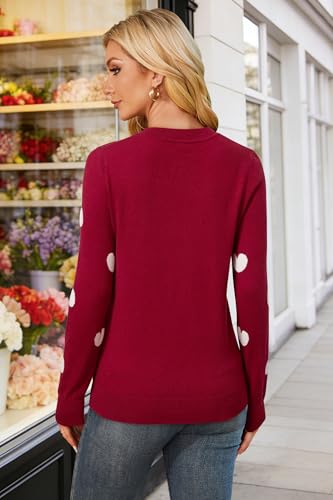 Image of Arach&Cloz Women's Wool Blend Classic Crew Neck Casual Fall Sweaters