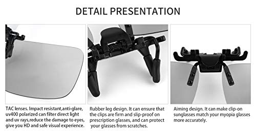 Polarised Clip On Sunglasses Flip Up Over Prescription Glasses Men Women|Anti Glare|100% UV400 Protection
