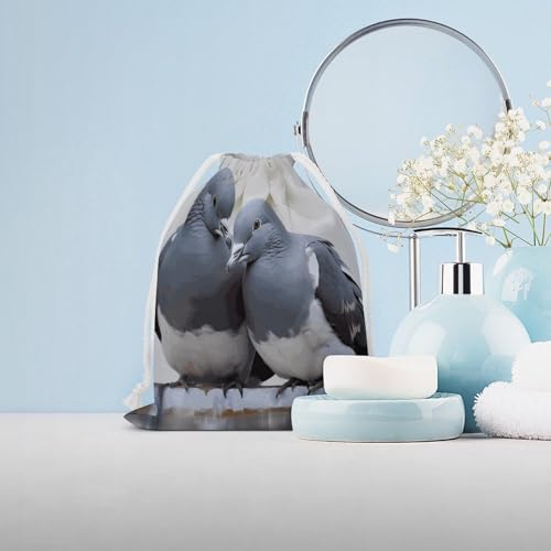 Drawstring Storage Bags Small Reusable Doves Printing Adult Canvas Bag Custom Graphic Multi-Purpose Organizer4