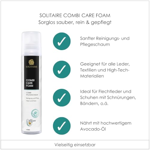Combi Pflege Schaum, Combi Care Foam, 200 ml zur schonenden Reinigung und Pflege empfindlicher Materialien von Schuhen und Taschen
